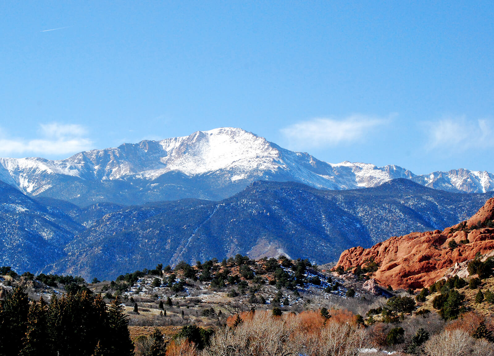 A mountain range with snow on top of it.